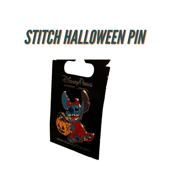 Stitch Halloween 🎃 Pin Holding a Pumpkin Candy Basket - Picture 4 of 4